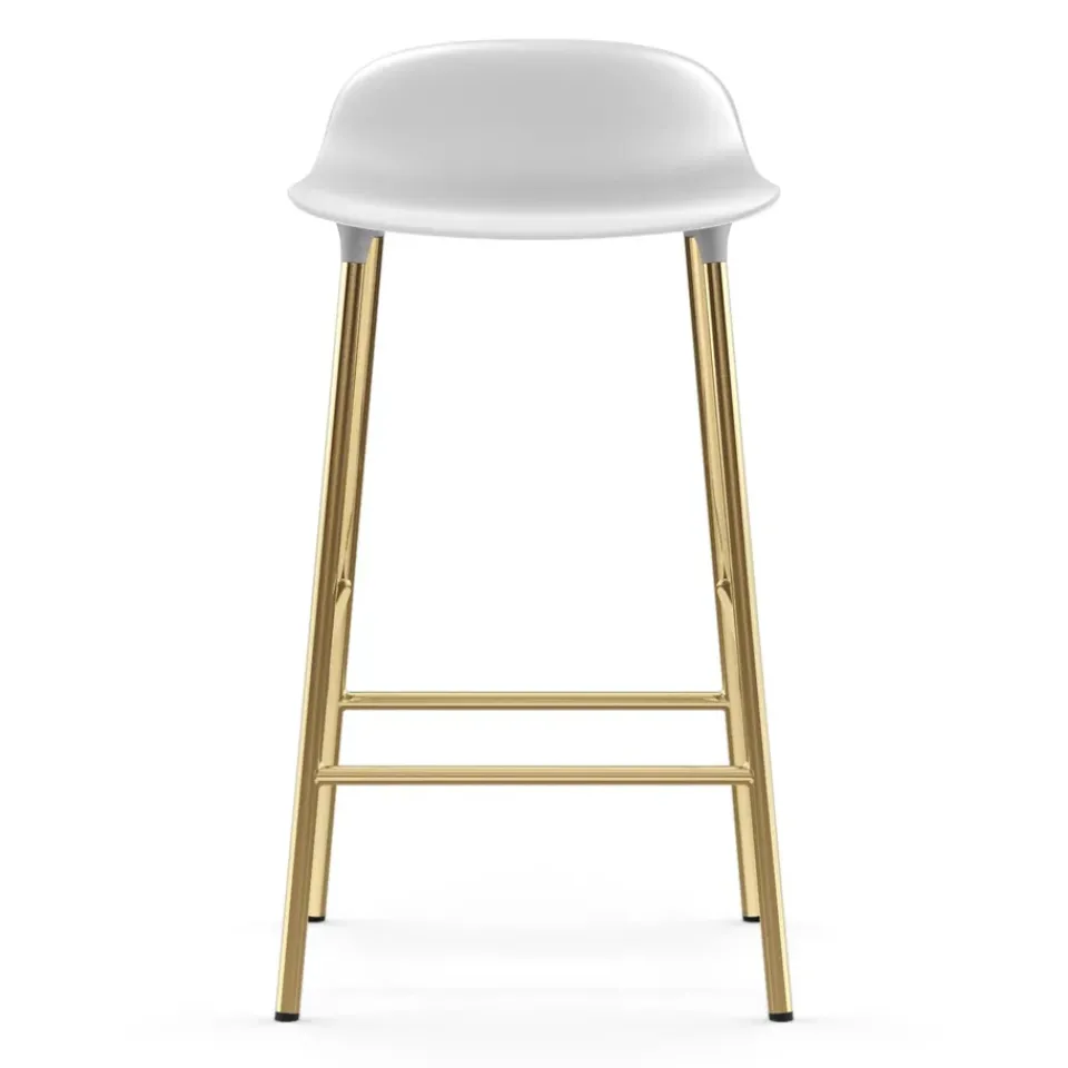Clearance Normann Copenhagen Form barstool bronze legs 65 cm, White