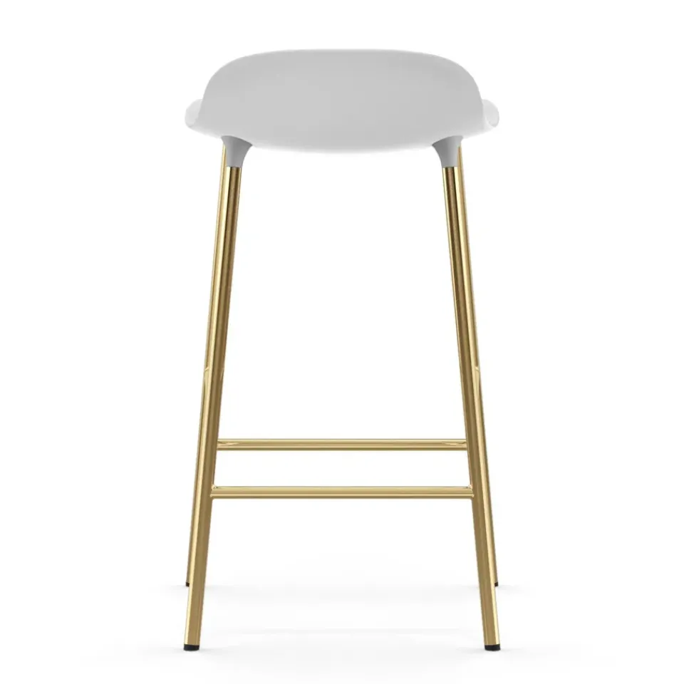Clearance Normann Copenhagen Form barstool bronze legs 65 cm, White