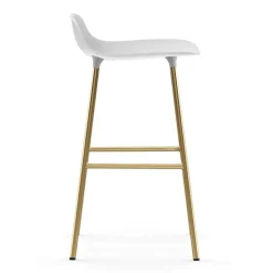 Clearance Normann Copenhagen Form barstool bronze legs 65 cm, White