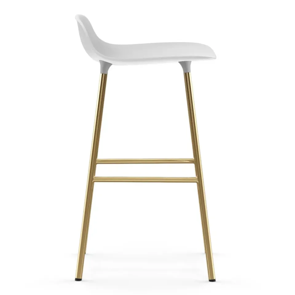 Clearance Normann Copenhagen Form barstool bronze legs 65 cm, White
