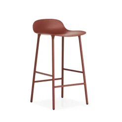 Bar Stools^Normann Copenhagen Form barstool low, , -coated steel legs Red