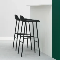 Bar Stools^Normann Copenhagen Form barstool low, , -coated steel legs Red
