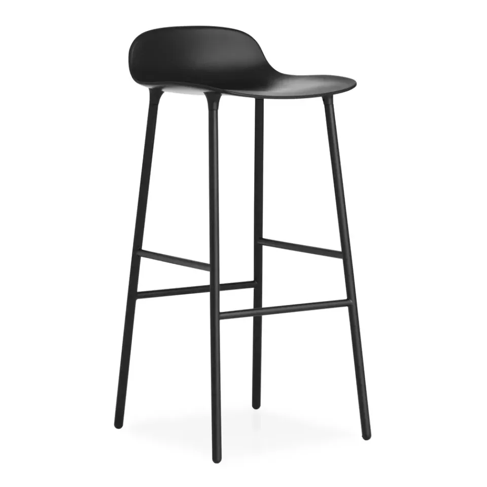 New Normann Copenhagen Form barstool metal legs 75 cm, Black