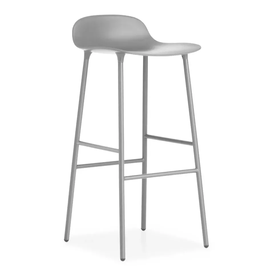 Bar Stools^Normann Copenhagen Form barstool metal legs 75 cm, Grey