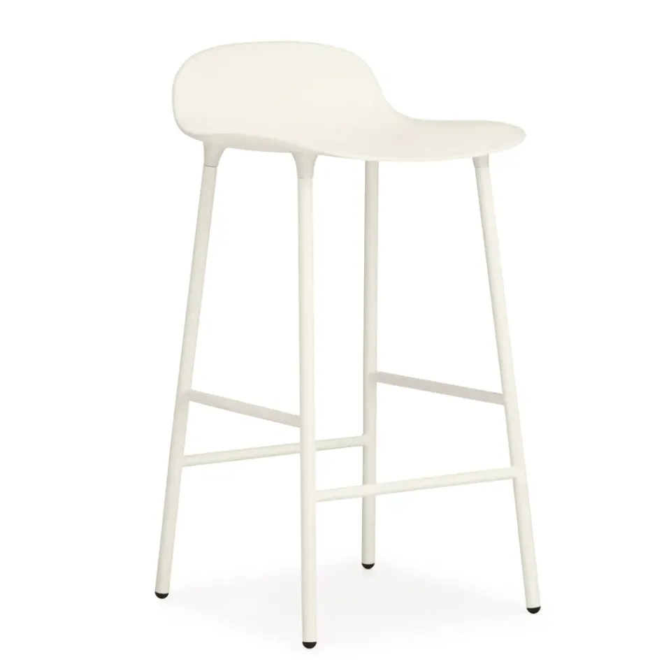 Clearance Normann Copenhagen Form barstool metal legs, White