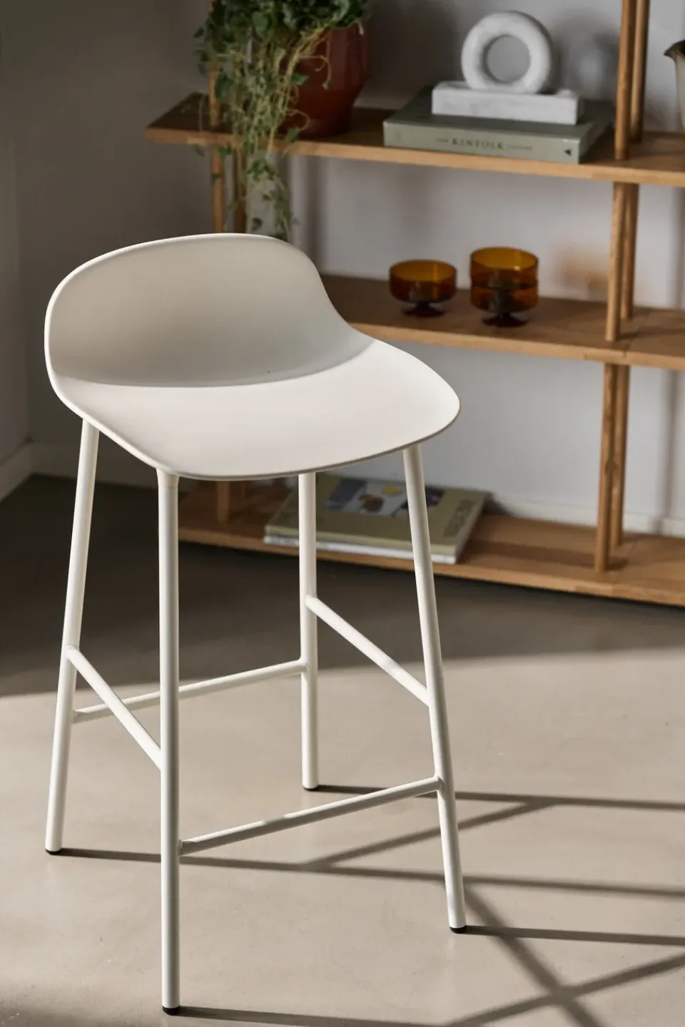 Clearance Normann Copenhagen Form barstool metal legs, White