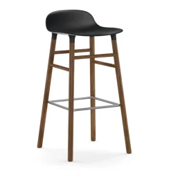 Bar Stools^Normann Copenhagen Form barstool walnut legs 75 cm, Black