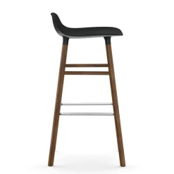 Bar Stools^Normann Copenhagen Form barstool walnut legs 75 cm, Black