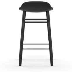 Bar Stools^Normann Copenhagen Form Chair barstool varnished oak legs 65 cm, Black Silver-colouredBlack