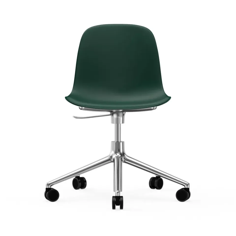 Office Chairs^Normann Copenhagen Form swivel chair, 5W office chair, , aluminium, wheels Green
