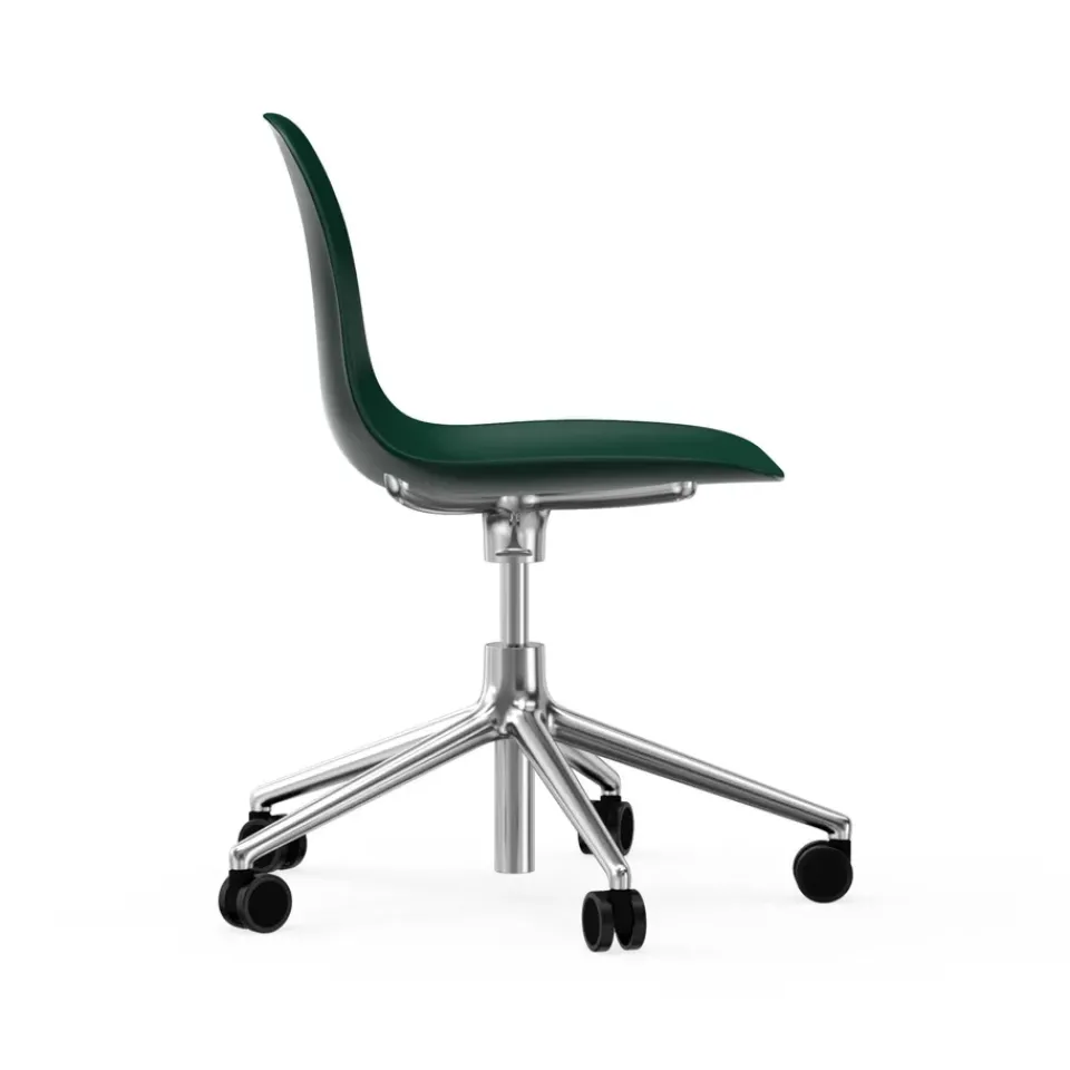 Office Chairs^Normann Copenhagen Form swivel chair, 5W office chair, , aluminium, wheels Green