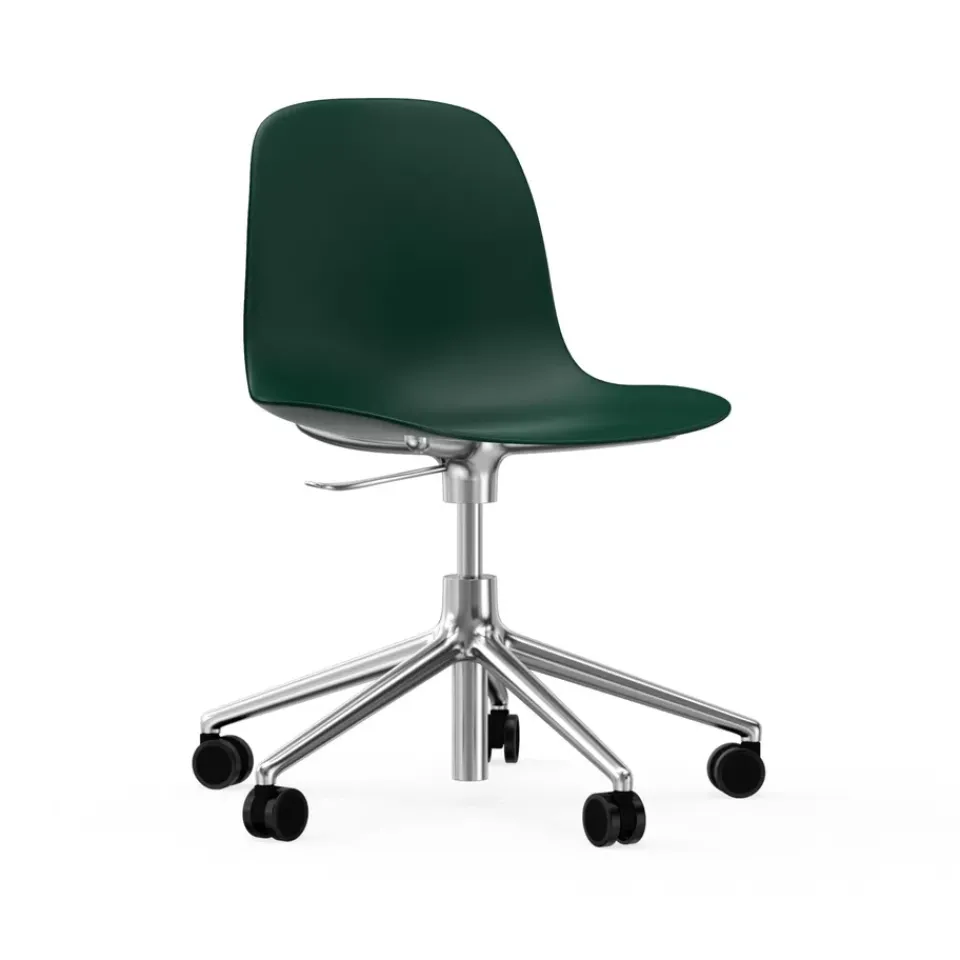 Office Chairs^Normann Copenhagen Form swivel chair, 5W office chair, , aluminium, wheels Green