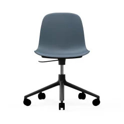 Online Normann Copenhagen Form swivel chair, 5W office chair, , black aluminium, wheels Blue