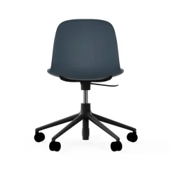 Online Normann Copenhagen Form swivel chair, 5W office chair, , black aluminium, wheels Blue