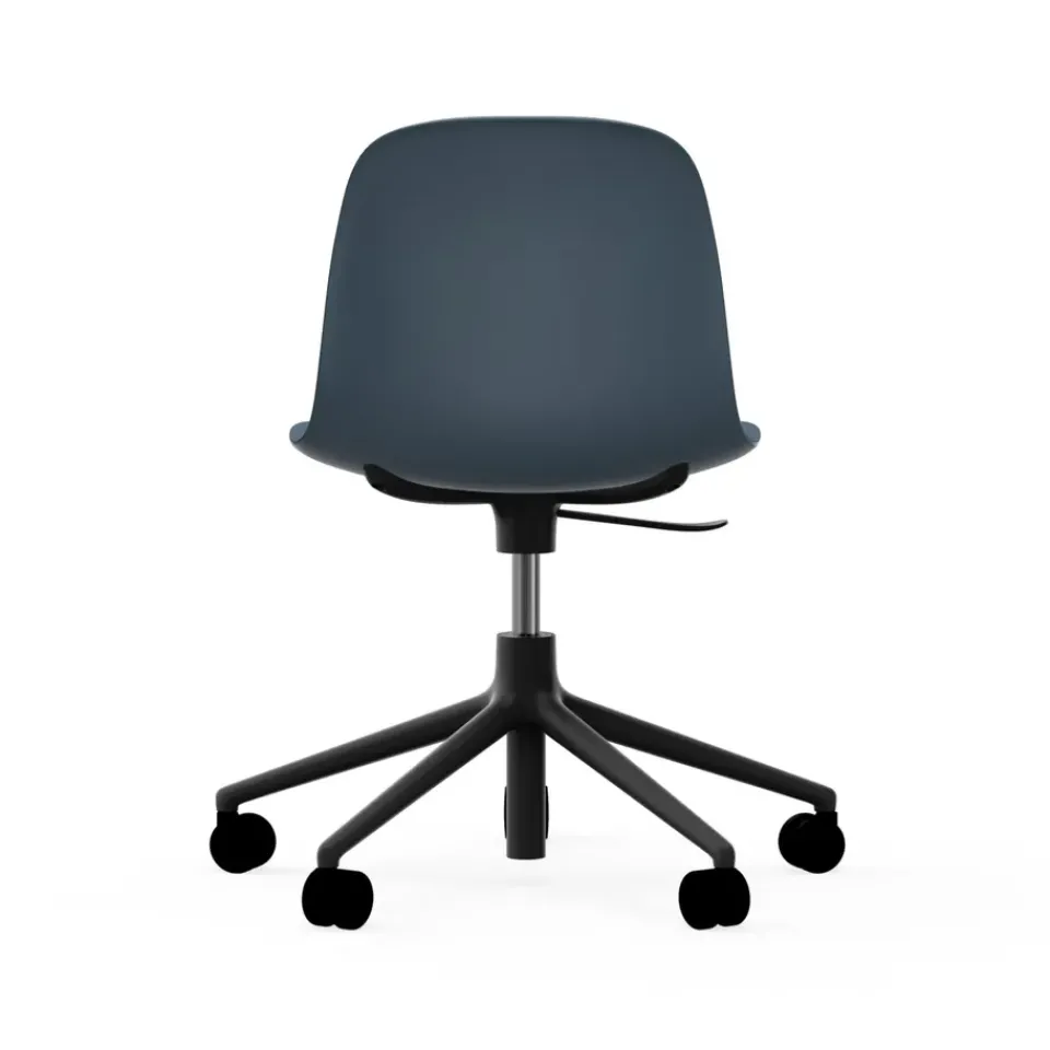 Online Normann Copenhagen Form swivel chair, 5W office chair, , black aluminium, wheels Blue