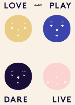 New Paper Collective Four Feelings poster, 50x70 cm Multi