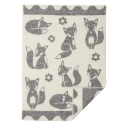 Discount Klippan Yllefabrik Fox children's blanket, Grey