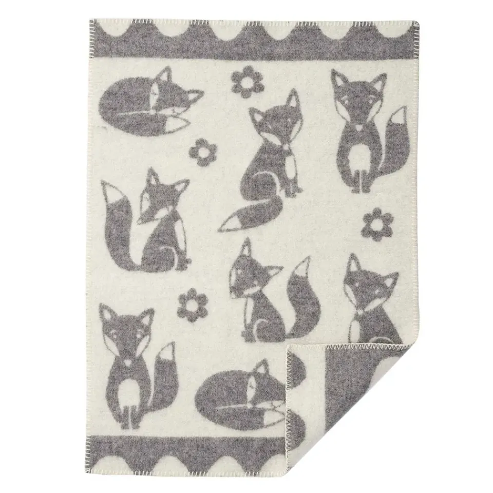 Discount Klippan Yllefabrik Fox children's blanket, Grey