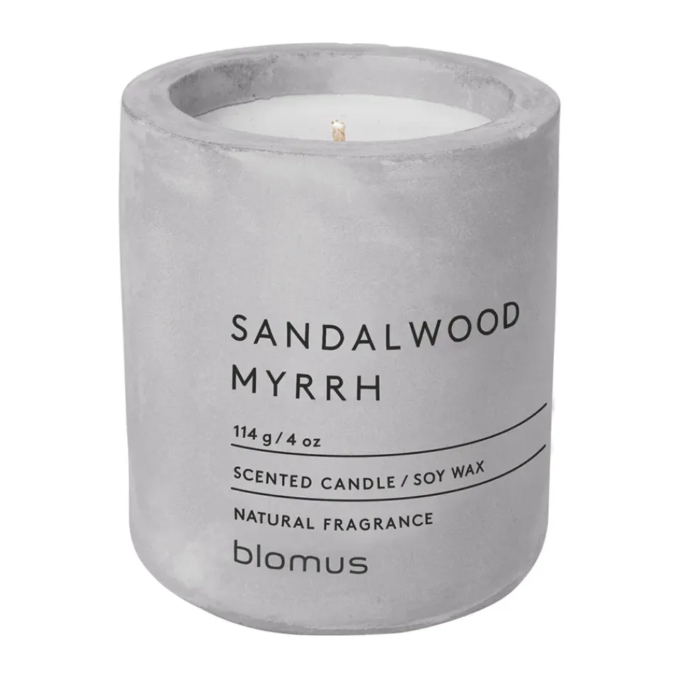 Blomus Fraga scented candles 24 hours, Micro chip-Sandalwood & Myrrh Grey