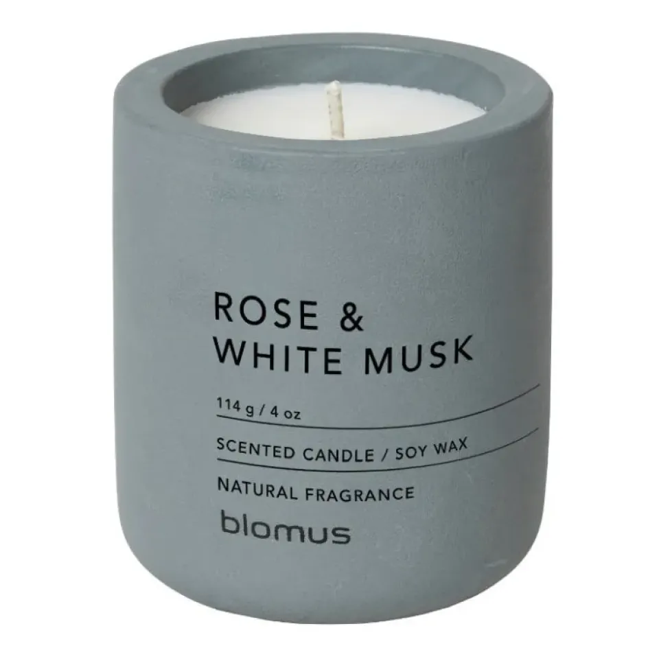 Scented Candles & Diffusers^Blomus Fraga scented candles 24 hours, Rose & White Musk-Flintstone Blue