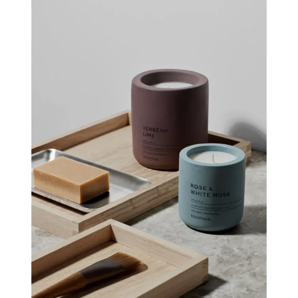 Scented Candles & Diffusers^Blomus Fraga scented candles 24 hours, Rose & White Musk-Flintstone Blue
