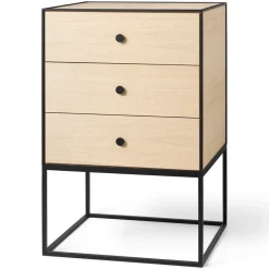 Online Audo Copenhagen Frame 49 side table with three drawers, oak Brown