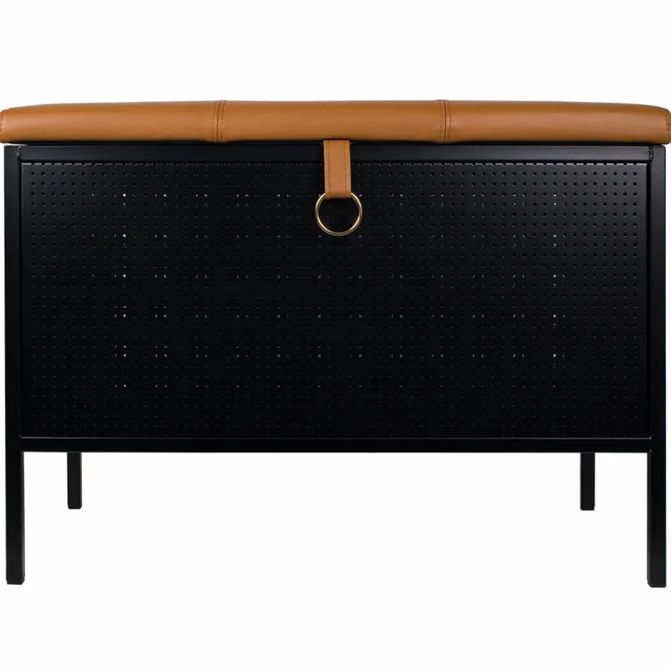 Clearance Maze Frank storage bench, -Cognac Black