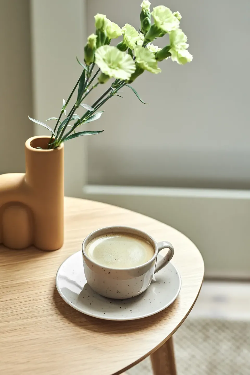 Coffee Cups^Scandi Living Freckle cup with saucer 26 cl, Beige