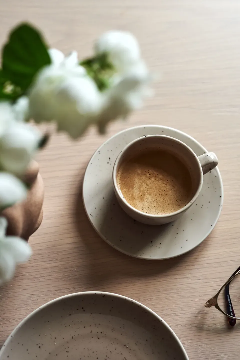 Coffee Cups^Scandi Living Freckle cup with saucer 26 cl, Beige