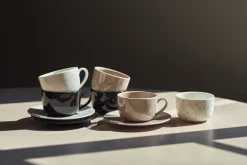 Coffee Cups^Scandi Living Freckle cup with saucer 26 cl, Beige