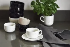 Coffee Cups^Scandi Living Freckle cup with saucer 26 cl, White