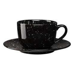 Scandi Living Freckle cup with saucer 26 cl, Black