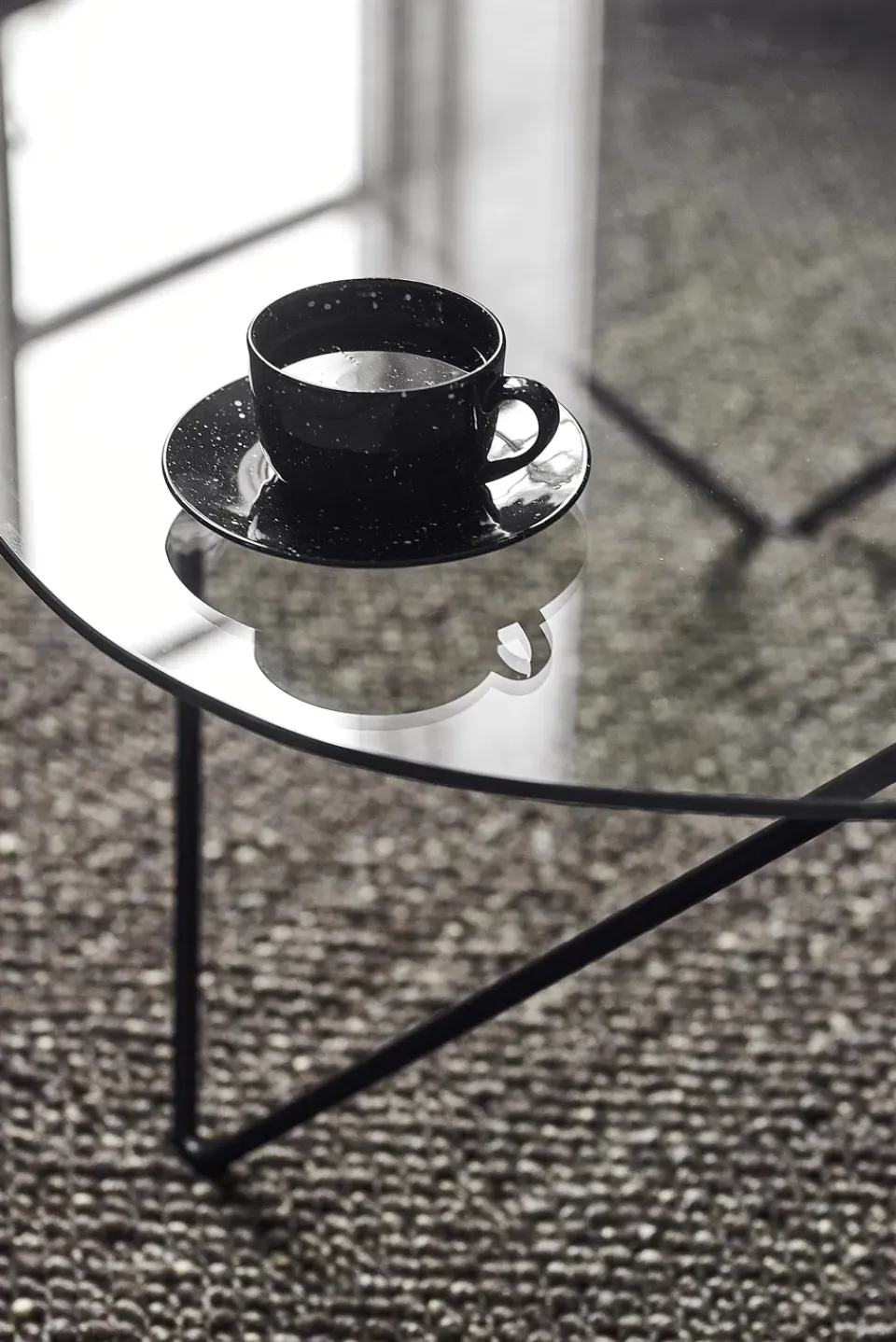 Scandi Living Freckle cup with saucer 26 cl, Black