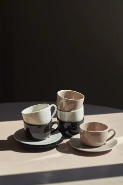 Scandi Living Freckle cup with saucer 26 cl, Black