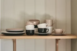 Scandi Living Freckle cup with saucer 26 cl, Black