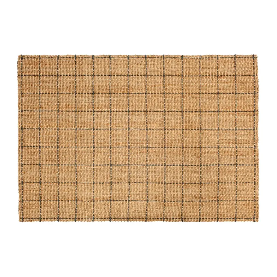 Jute & Natural Fibre Rugs^Dixie Freja jute rug checked 160x230 cm, Natural-dark Grey BrownGrey