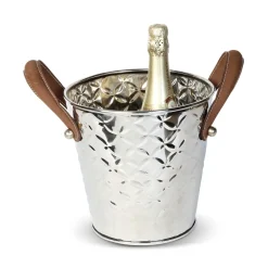 Wine & Champagne Coolers^Culinary Concepts French Fleur wine cooler with leather handle, Stainless steel Silver-coloured
