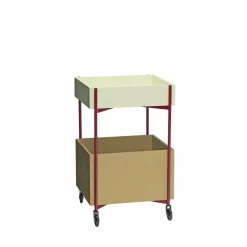 Side Tables^Hübsch Fresh Rolling Cart 70 cm, Khaki-burgundy Beige