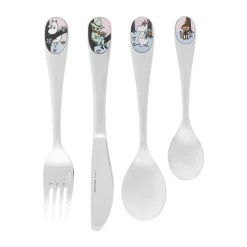 Clearance Moomin Arabia Friends forever cutlery set children 4-piece, Multi Silver-coloured