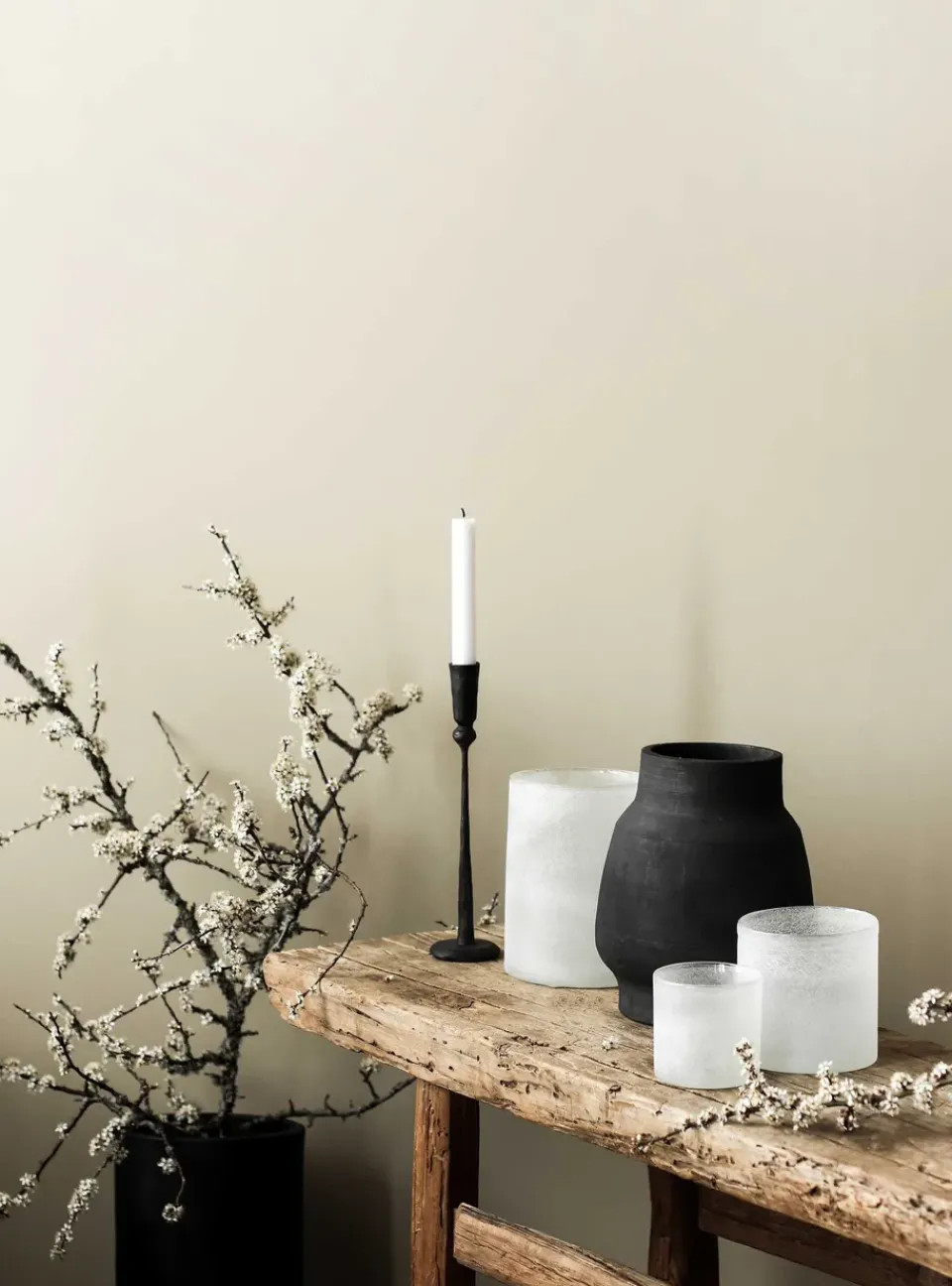 Tea Light Holders, Lanterns & Candle Dishes^Tell Me More Frost lantern M, White