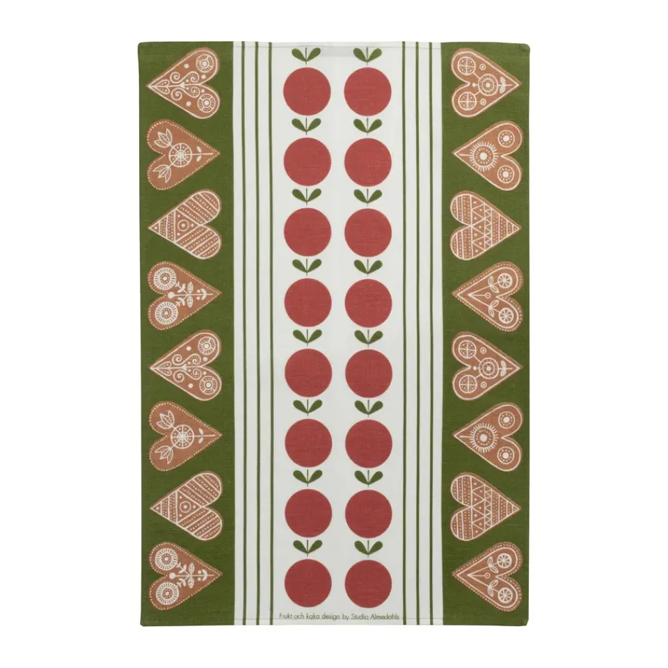 Kitchen Tea Towels^Almedahls Fruit and cake kitchen towel 47x70 cm, Red-green RedGreen