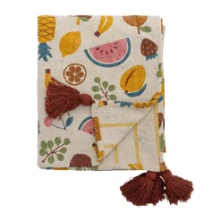 Baby Blankets^Bloomingville Fruitta cotton throw 160x130 cm, Yellow