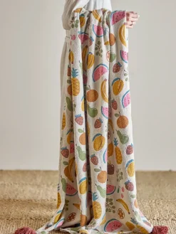 Baby Blankets^Bloomingville Fruitta cotton throw 160x130 cm, Yellow