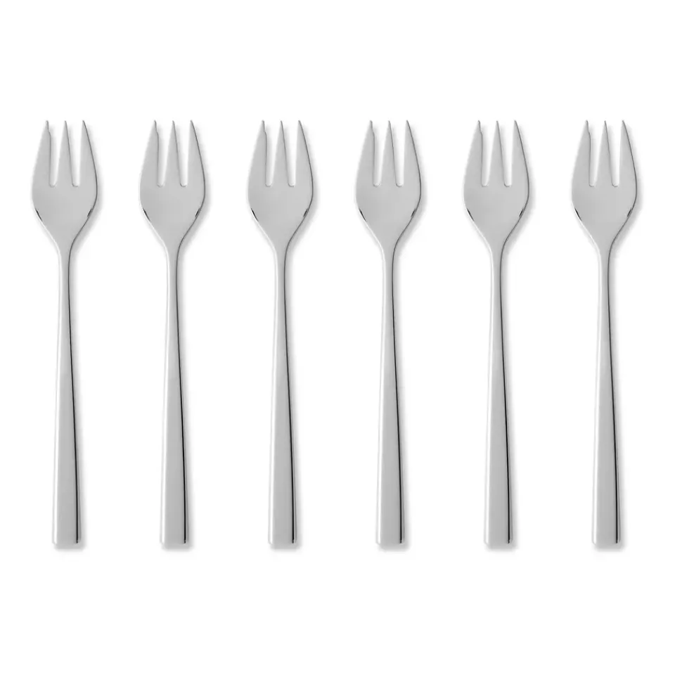 Dessert Cutlery^Gense Fuga cake fork 6-pack, Stainless steel Silver-coloured