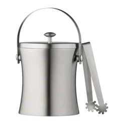 Online Funktion Function ice bucket with tongs, Stainless steel Silver-coloured