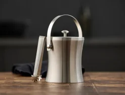 Online Funktion Function ice bucket with tongs, Stainless steel Silver-coloured