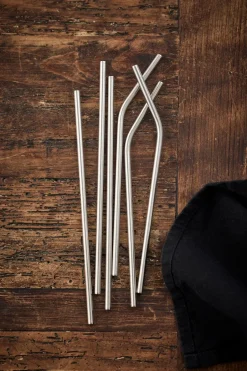 Outlet Funktion Function straws 6 pieces, Stainless steel Silver-coloured