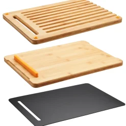 Outlet Fiskars Functional Form cutting board 3 pieces, bamboo-plastic BrownBlack