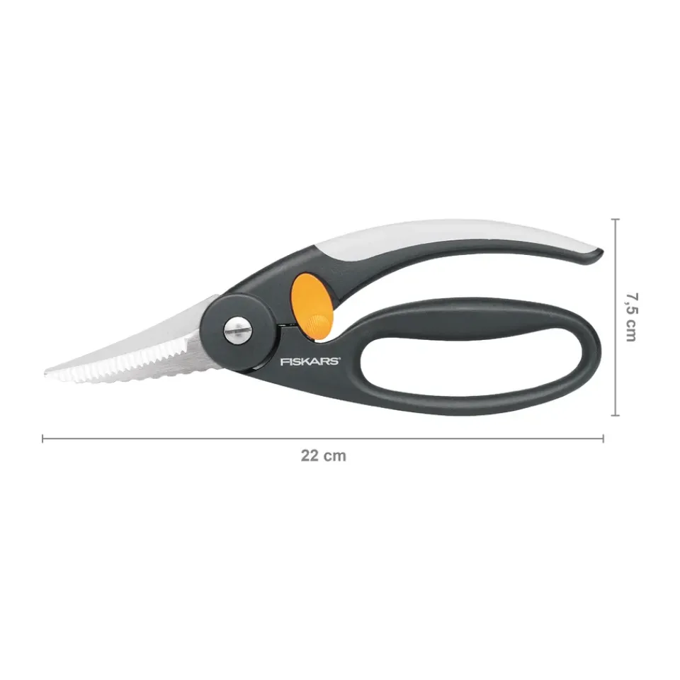Scissors^Fiskars Functional Form renew fish scissors, 22 cm BlackGrey