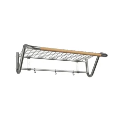Discount Essem Design Funk hat shelf, Stainless steel, oiled oak bar Grey